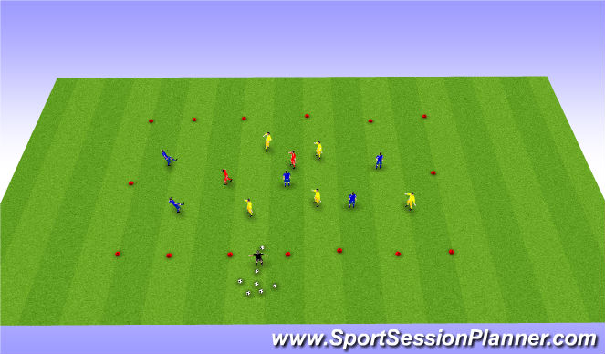Football/Soccer Session Plan Drill (Colour): Technical Repetitions