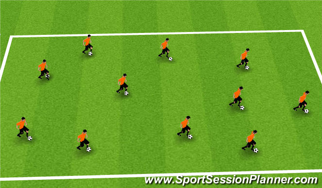 Football/Soccer Session Plan Drill (Colour): Ball Skills Warm Up