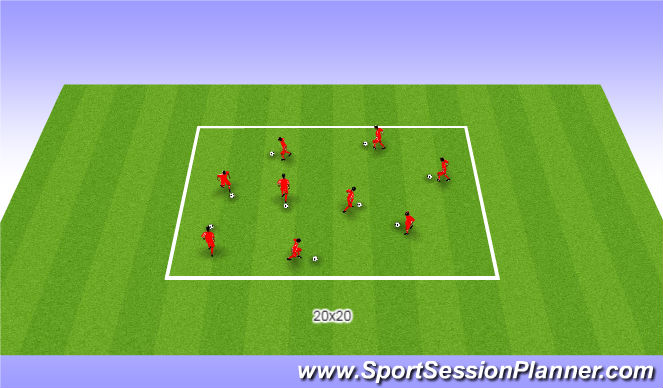 Football/Soccer Session Plan Drill (Colour): Ball mastery