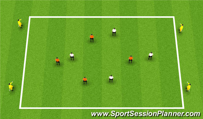 Football/Soccer Session Plan Drill (Colour): 4v4+4