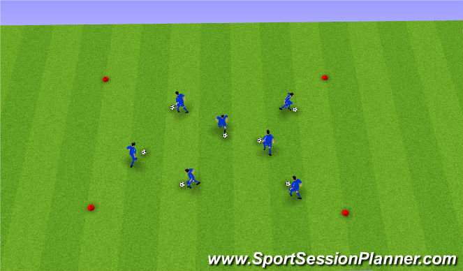Football/Soccer Session Plan Drill (Colour): Dribbling Box