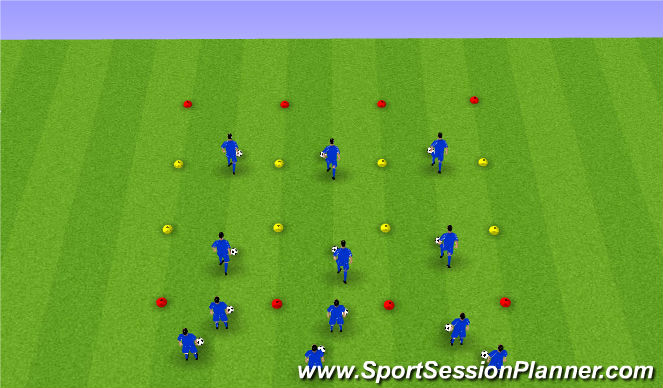 Football/Soccer Session Plan Drill (Colour): Dribbling/ Balance