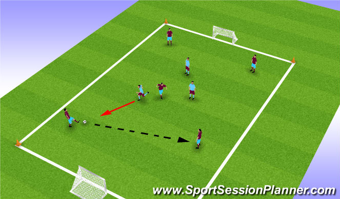 Football/Soccer Session Plan Drill (Colour): 5 vs 3 (Ajax)