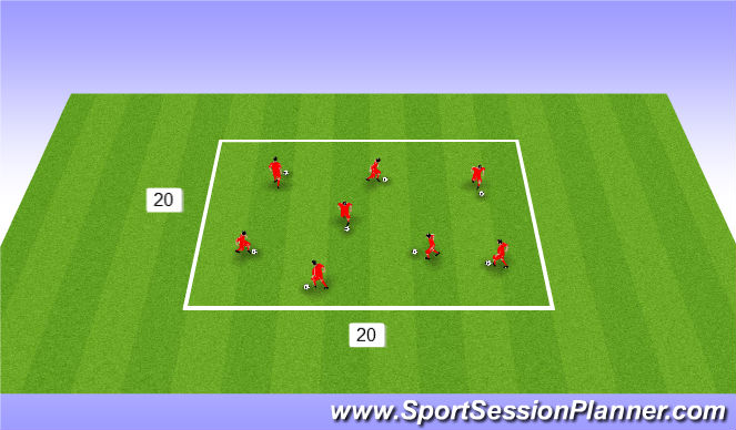 Football/Soccer Session Plan Drill (Colour): Skills Square