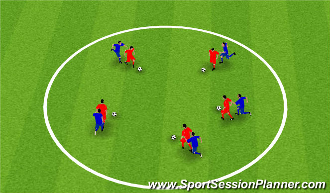 Football/Soccer Session Plan Drill (Colour): 練習熱身 盤球(15mins)