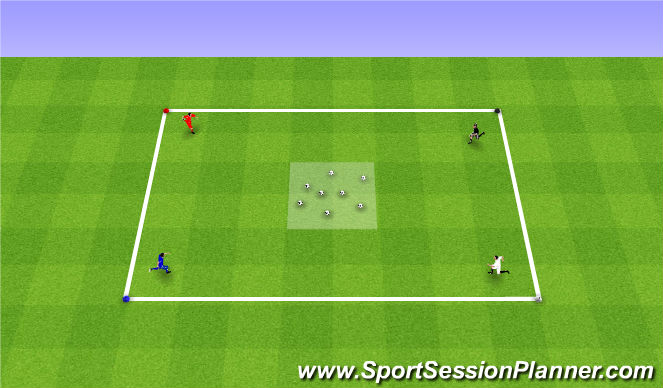 Football/Soccer Session Plan Drill (Colour): Dribbling Option 2