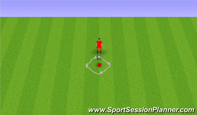 Football/Soccer Session Plan Drill (Colour): 1 - Technical practice + Warm up + Dynamic Stretching