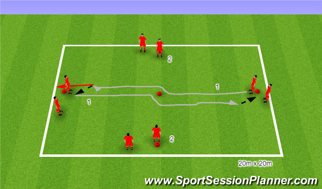 Football/Soccer Session Plan Drill (Colour): 2 - Technical practice + Warm up + Dynamic Stretching
