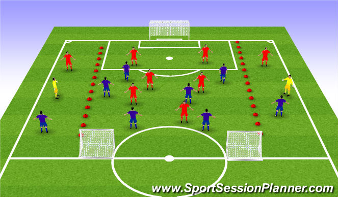 Football/Soccer Session Plan Drill (Colour): E3: SSG