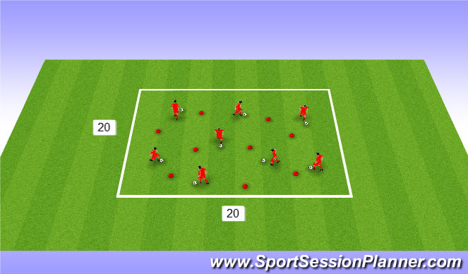 Football/Soccer Session Plan Drill (Colour): Skills Square
