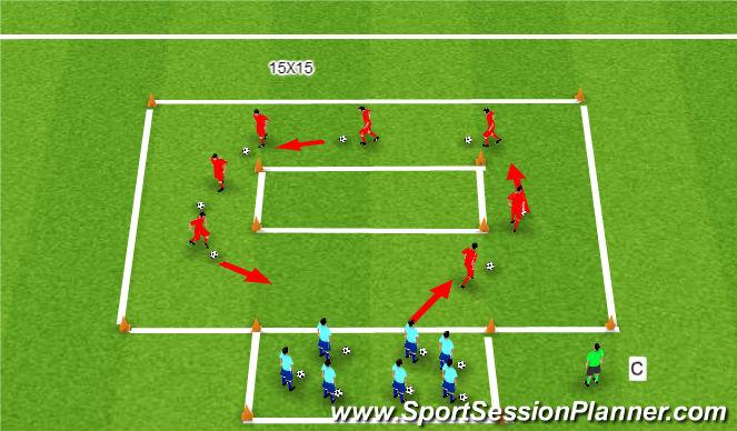 Football/Soccer Session Plan Drill (Colour): Indy 500