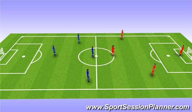 Football/Soccer Session Plan Drill (Colour): 4v4