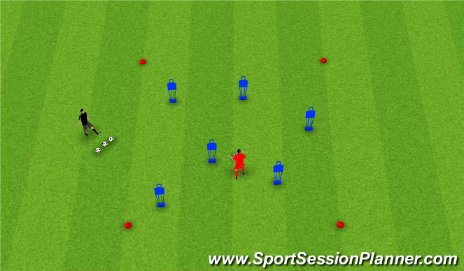 Football/Soccer Session Plan Drill (Colour): Dribbling