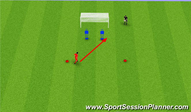 Football/Soccer Session Plan Drill (Colour): Striking/Finishing