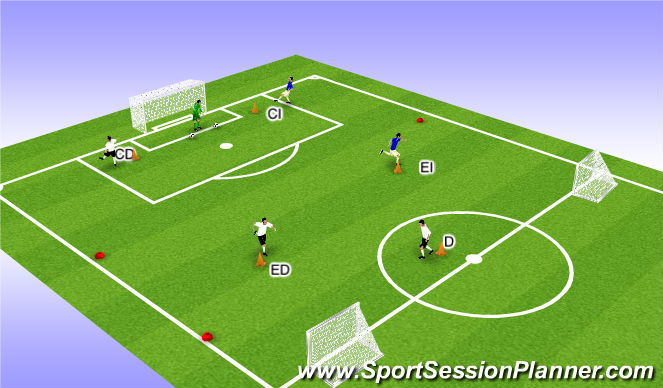 Football/Soccer Session Plan Drill (Colour): Salida balón1