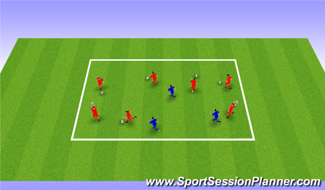 Football/Soccer Session Plan Drill (Colour): Dribbling