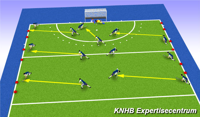 Hockey Session Plan Drill (Colour): Tip in techniek oefening