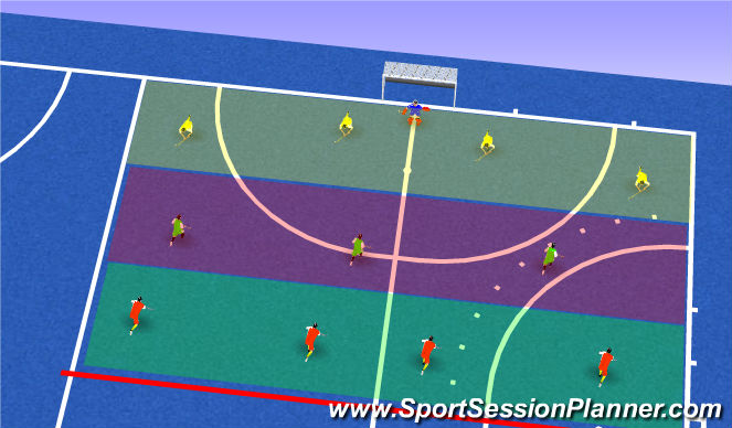 Hockey Session Plan Drill (Colour): Outlet & press game