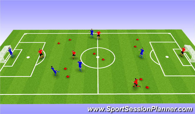 Football/Soccer Session Plan Drill (Colour): Conditioned Game