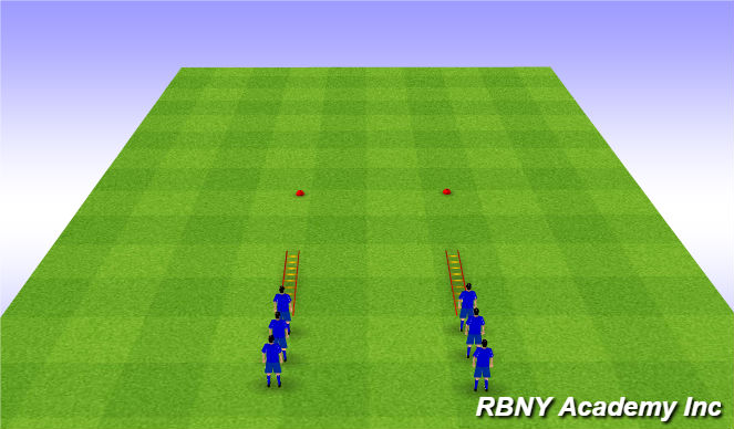 Football/Soccer Session Plan Drill (Colour): SAQ - Ladders