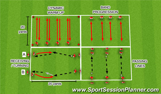 Football/Soccer Session Plan Drill (Colour): Warm-Up