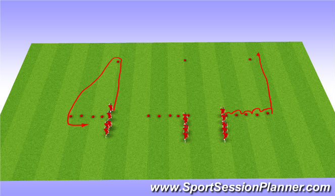 Football/Soccer Session Plan Drill (Colour): Warmup and arrival