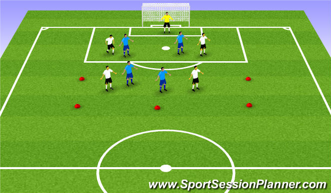 Football/Soccer Session Plan Drill (Colour): 4 X 4