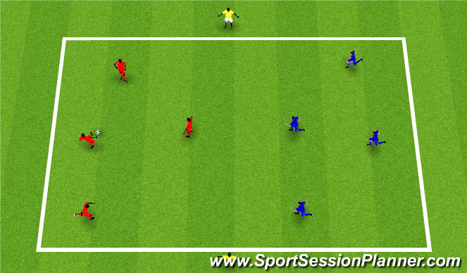 Football/Soccer Session Plan Drill (Colour): Passing with a neutral