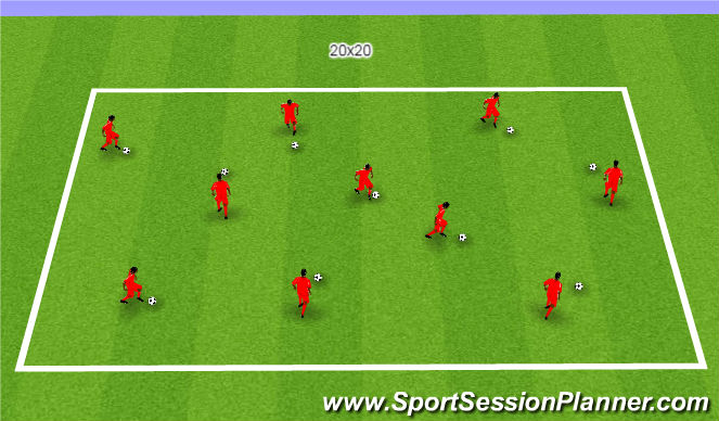 Football/Soccer Session Plan Drill (Colour): Ball mastery