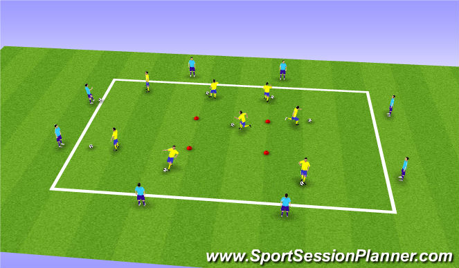 Football/Soccer Session Plan Drill (Colour): Warm-up