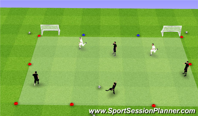 Football/Soccer Session Plan Drill (Colour): Activity #1 - Barcelona 4v2
