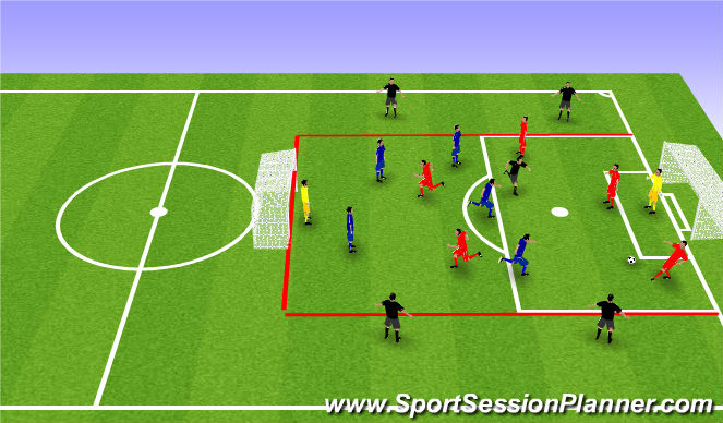 Football/Soccer Session Plan Drill (Colour): PARTIDOS EN CAMPO REDUCIDO