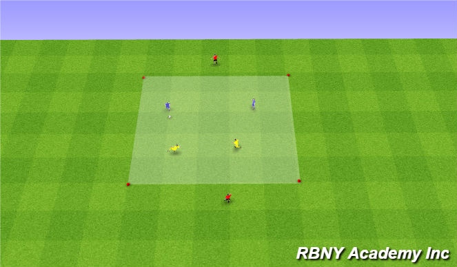 Football/Soccer Session Plan Drill (Colour): Intro - 2v2+2