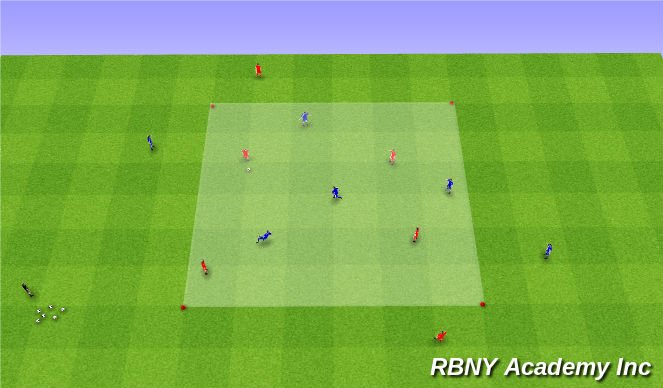 Football/Soccer Session Plan Drill (Colour): Condition - 4v4+4
