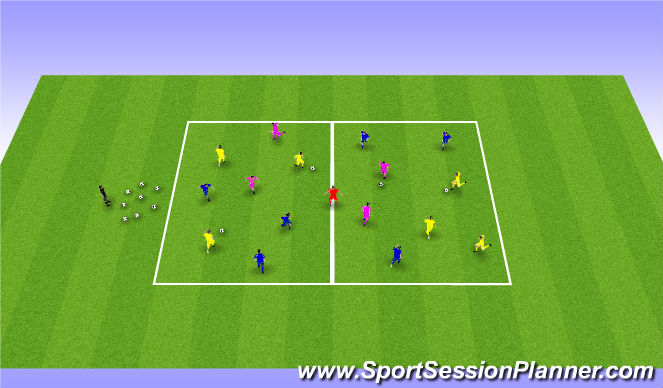 Football/Soccer Session Plan Drill (Colour): Technical - Passing