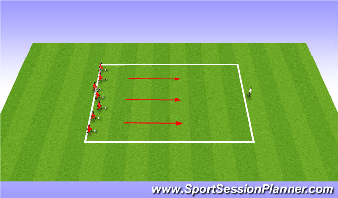 Football/Soccer Session Plan Drill (Colour): U3-U6 Traffic Lights Straight