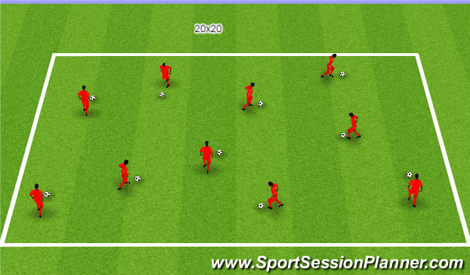 Football/Soccer Session Plan Drill (Colour): Ball mastery