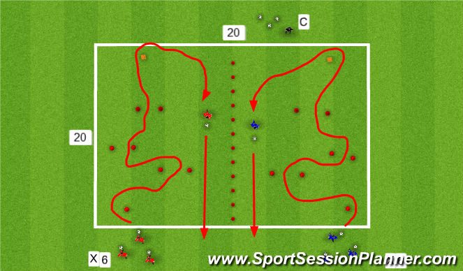 Football/Soccer Session Plan Drill (Colour): Technical