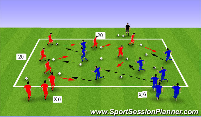 Football/Soccer Session Plan Drill (Colour): Skill