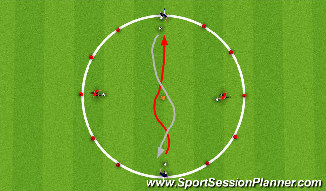 Football/Soccer Session Plan Drill (Colour): 大圓中盤球