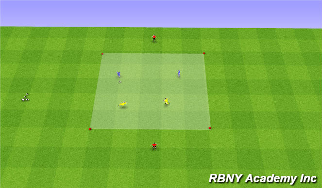 Football/Soccer Session Plan Drill (Colour): Intro - 2v2+2