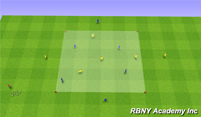 Football/Soccer Session Plan Drill (Colour): Main - 4v4+4