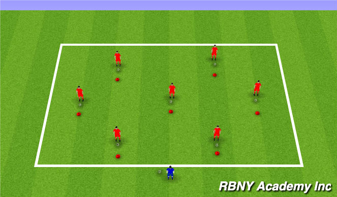 Football/Soccer Session Plan Drill (Colour): Ball Mastery