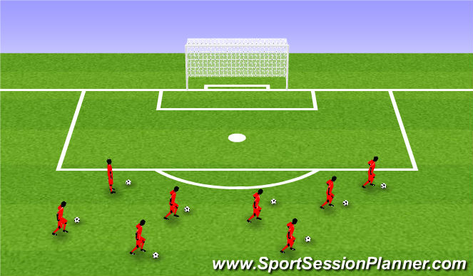 Football/Soccer Session Plan Drill (Colour): Shooting warm up