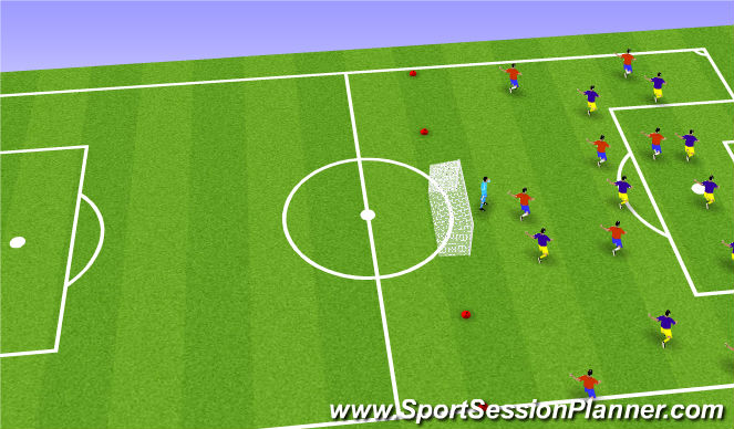 Football/Soccer Session Plan Drill (Colour): Practice : Less Challenging : 8v8