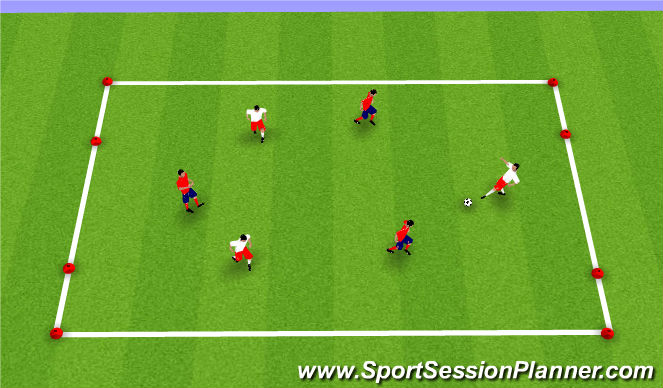Football/Soccer Session Plan Drill (Colour): 4 Goal SSG