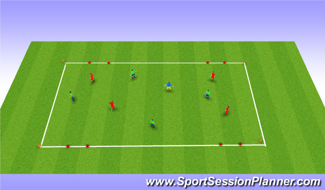 Football/Soccer Session Plan Drill (Colour): SSG 4v4+1