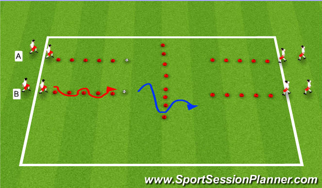Football/Soccer Session Plan Drill (Colour): Warmup-Physical literacy