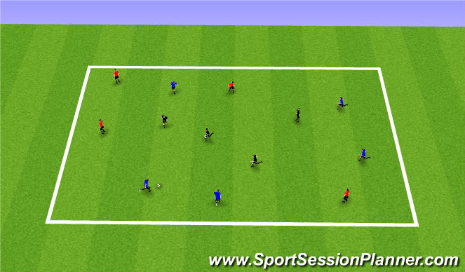 Football/Soccer Session Plan Drill (Colour): 3-team Possession