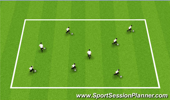 Football/Soccer Session Plan Drill (Colour): Ball skills warm up
